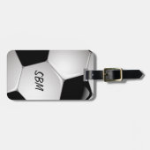 Monogramm Fußball-Fußball-Ball Gepäckanhänger (Vorderseite horizontal)