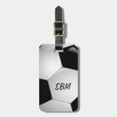 Monogramm Fußball-Fußball-Ball Gepäckanhänger (Vorderseite vertikal)