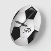 Monogramm Fußball-Fußball-Ball Runde Wanduhr (Winkel)