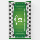Monogramm Fußball Fußballfeld Ball Sport Green Banner (Vertikal)