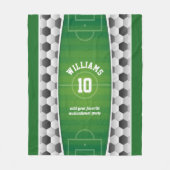Monogramm-Fußball-Fußballplatz-Ball-Sport-Grün Fleecedecke (Vorderseite)