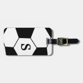 Monogramm-Fußball-Gepäckanhänger Gepäckanhänger (Vorderseite horizontal)