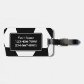 Monogramm-Fußball-Gepäckanhänger Gepäckanhänger (Rückseite horizontal)