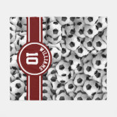 Monogramm Fußball Sport Fußball Custom Red Fleecedecke (Vorderseite (Horizontal))