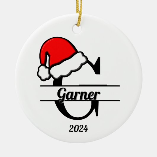 Monogramm G | beidseitig Keramik Ornament (Vorne)