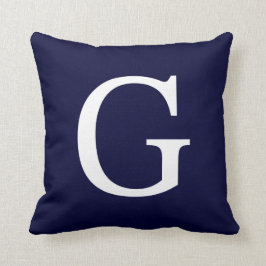 Monogramm G für Navy Blue Kissen
