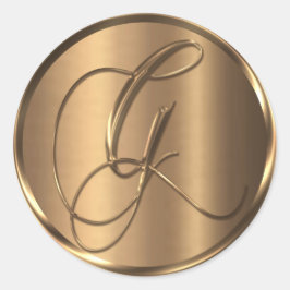 Monogramm G NONMETALLIC Bronze-Umschlag Aufkleber