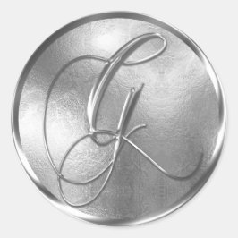 Monogramm G NONMETALLIC Silver Umschlag Aufkleber