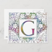 Monogramm G Postkarte (Vorne/Hinten)