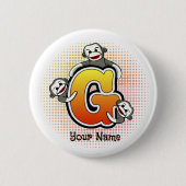 Monogramm G Sock Monkey Button (Vorderseite)