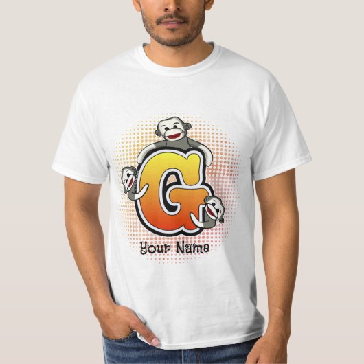 Monogramm G Sock Monkey T-Shirt (Vorderseite)