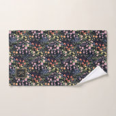Monogramm-Garten dunkler Hintergrund Wildblumen-Bl Badhandtuch Set (Handtuch)