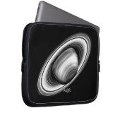 Monogramm, Gasriesen Saturn - Sonnensystem Laptopschutzhülle (Vorne Rechts)