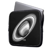 Monogramm, Gasriesen Saturn - Sonnensystem Laptopschutzhülle (Vorderseite Links)
