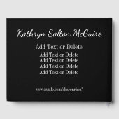 Monogramm-Gast, Speicher, Abschluss-Buch Gästebuch (Rückseite)