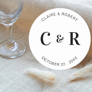 Monogramm Gastgeschenk Hochzeit Drink Personalisie Runder Pappuntersetzer
