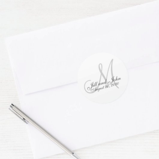 Monogramm-Gastgeschenk Hochzeit Runder Aufkleber