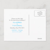 Monogramm geblüht - Foto Save the Date Postkarte (Rückseite)