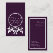 Monogramm-Geblüht [lila] Visitenkarten Visitenkarte (Vorne/Hinten)