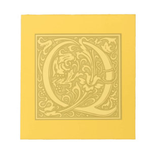 Monogramm geblüht - Q Notizblock