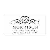 Monogramm-Geblüht Rücksendeadresse Permastempel (Design)