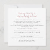 Monogramm gedämpfte rosa Blätter Hochzeitstream Ankündigung (Rückseite)