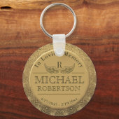 Monogramm-Gedenkmal in Love Memory Schlüsselanhänger (Vorderseite)