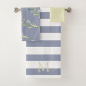 Monogramm Gelb/Grau-Blau Badhandtuch Set (Insitu)