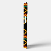Monogramm-Gelb, Grün, Rot, schwarzer Kente Stoff Case-Mate iPhone Hülle (Rückseite / Rechts)