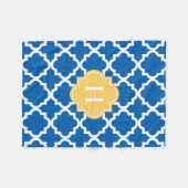 Monogramm Gelb/Navy | Fleece Blanket (Vorderseite (Horizontal))