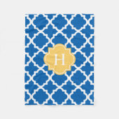 Monogramm Gelb/Navy | Fleece Blanket (Vorderseite)