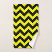 Monogramm gelb-schwarzes Chevron-Muster Badhandtuch Set (Handtuch)