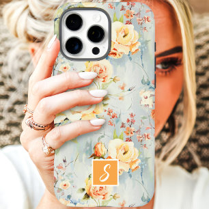 Monogramm Gelb und Pfirsichfarben iPhone 16 Pro Max Hülle