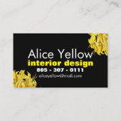 Monogramm Gelb und Schwarz Azalea Visitenkarte (Rückseite)