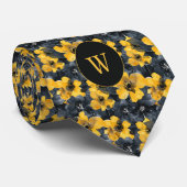 Monogramm Gelb und Schwarz Krawatte (Gerollt)