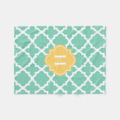 Monogramm Gelb und Seafoam | Fleece Blanket (Vorderseite (Horizontal))