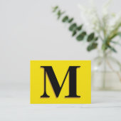 Monogramm-Gelb Visitenkarte (Stehend Vorderseite)