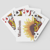 Monogramm Gelb-Weiß-Boho-Chic Spielkarten (Rückseite)