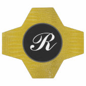 Monogramm Gelbe Alligator Textur drucken Fußball (Flach)
