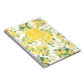 Monogramm gelbe Blüten, ästhetische Blüten Notizblock (Rechte Seite)