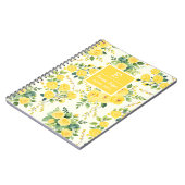 Monogramm gelbe Blüten, ästhetische Blüten Notizblock (Linke Seite)