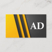 Monogramm | Gelbe graue Schichten Visitenkarte (Vorderseite)