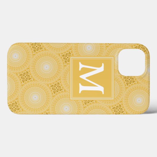 Monogramm gelbe Kreise Muster Case-Mate iPhone c Hülle (Rückseite (Horizontal))