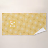 Monogramm-gelbe Kreismuster Badehandtuch (Badehandtuch)
