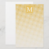 Monogramm-gelbe Kreismuster Briefpapier (Vorne/Hinten)
