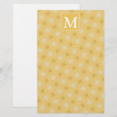 Monogramm-gelbe Kreismuster Briefpapier (Vorne/Hinten)