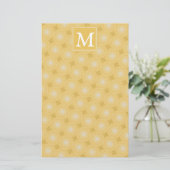 Monogramm-gelbe Kreismuster Briefpapier (Stehend Vorderseite)