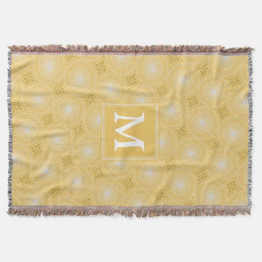 Monogramm-gelbe Kreismuster Decke (Vorderseite)