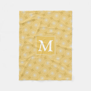 Monogramm-gelbe Kreismuster Fleecedecke