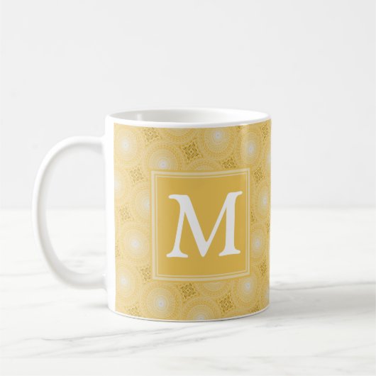 Monogramm-gelbe Kreismuster Kaffeetasse (Links)